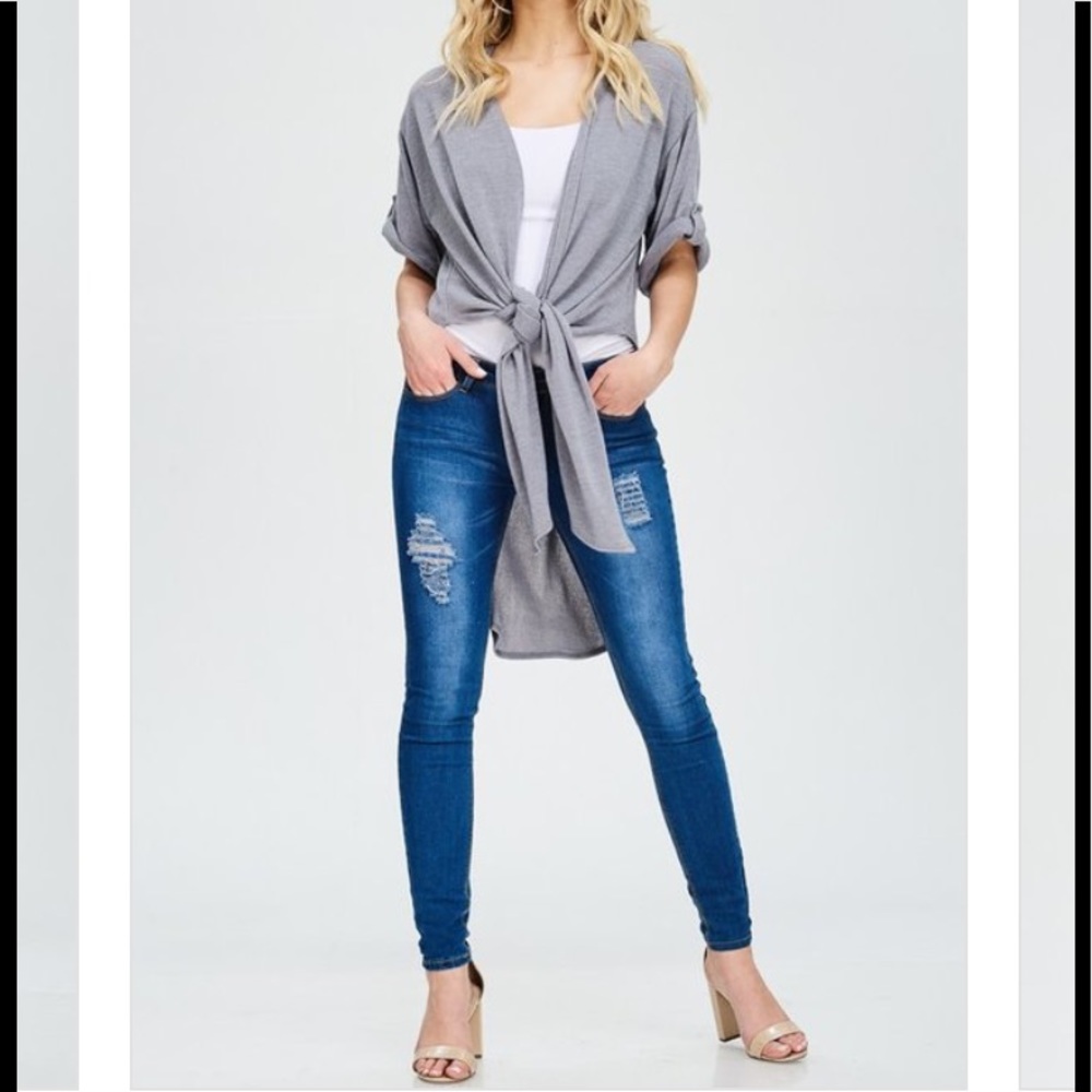 ✨NEW✨LAST✨Silver Knit Cardigan - Picture 3 of 8